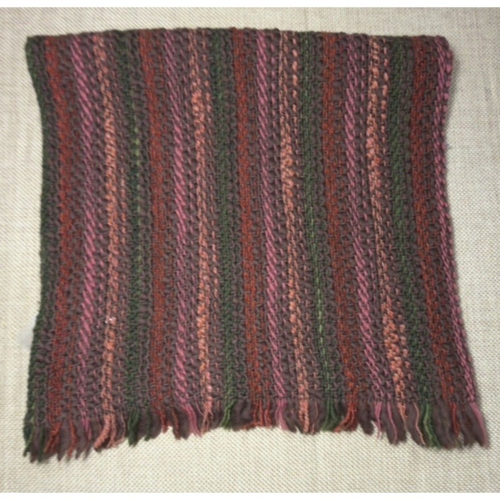 Peruvian Connection Shawl Rustic Wool Southwestern Knit Boho‎ Fringed Scarf